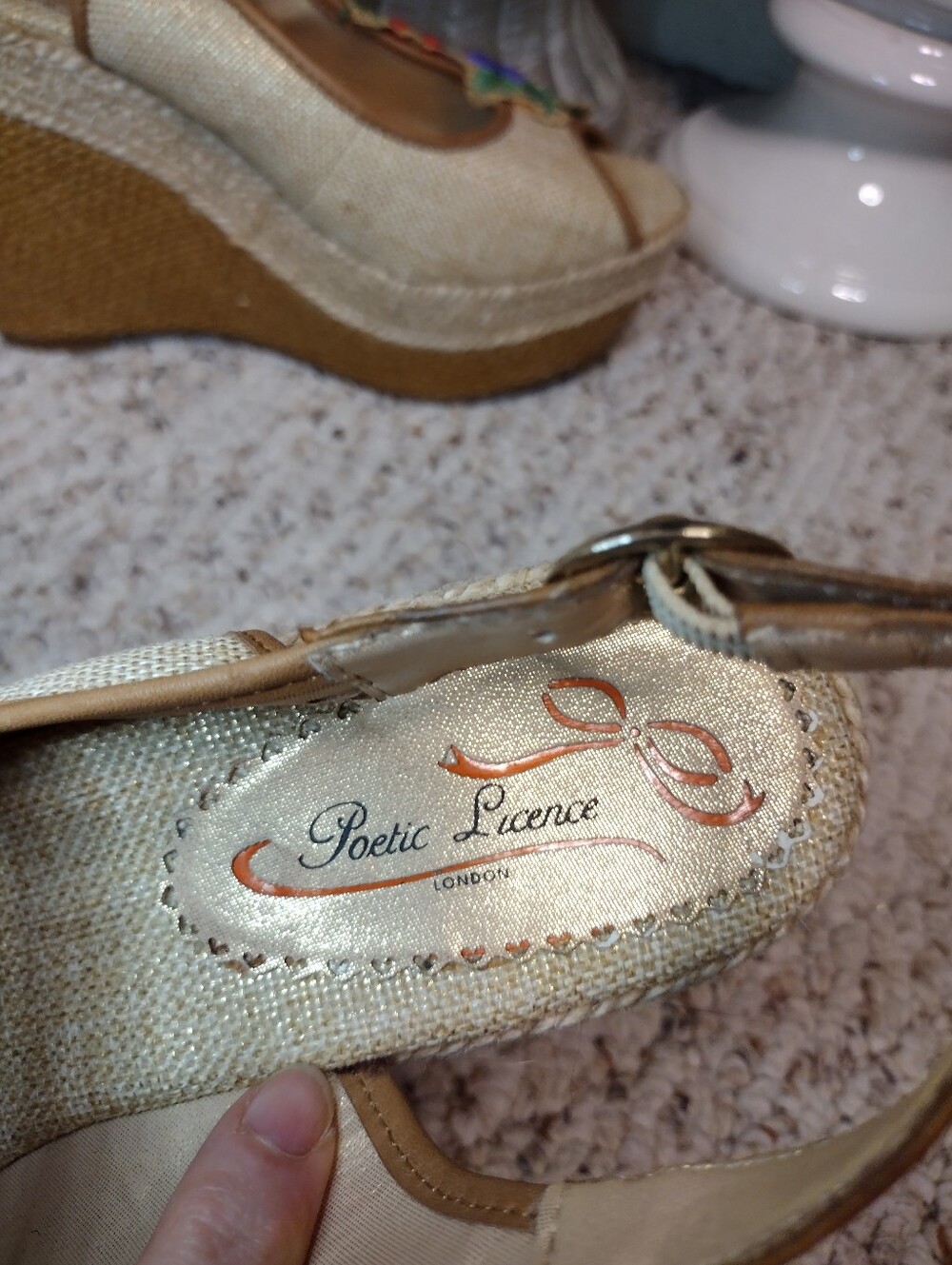 Poetic License Petal Pusher Floral Decorated Espadrille Platform Wedge Sandals - Picture 3 of 11